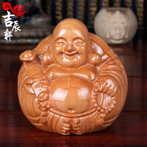 Woodcarving business gifts craft ornaments hand-held articles jokes Maitreya a group of harmony