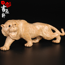 Mahogany Tiger ornaments creative wood carving without lacquer mini cute Zodiac belongs to the tiger car interior accessories