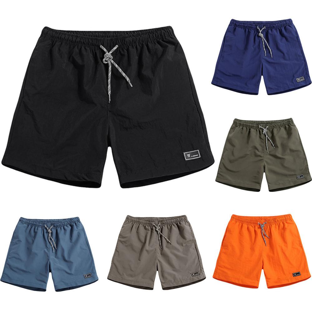 Mens Shorts New 2019 Polyester Shorts For Men Summer Solid