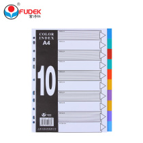 Fudekuai plastic color separator card A4 fast labor folder paging folder label separated 10-grid plastic index page