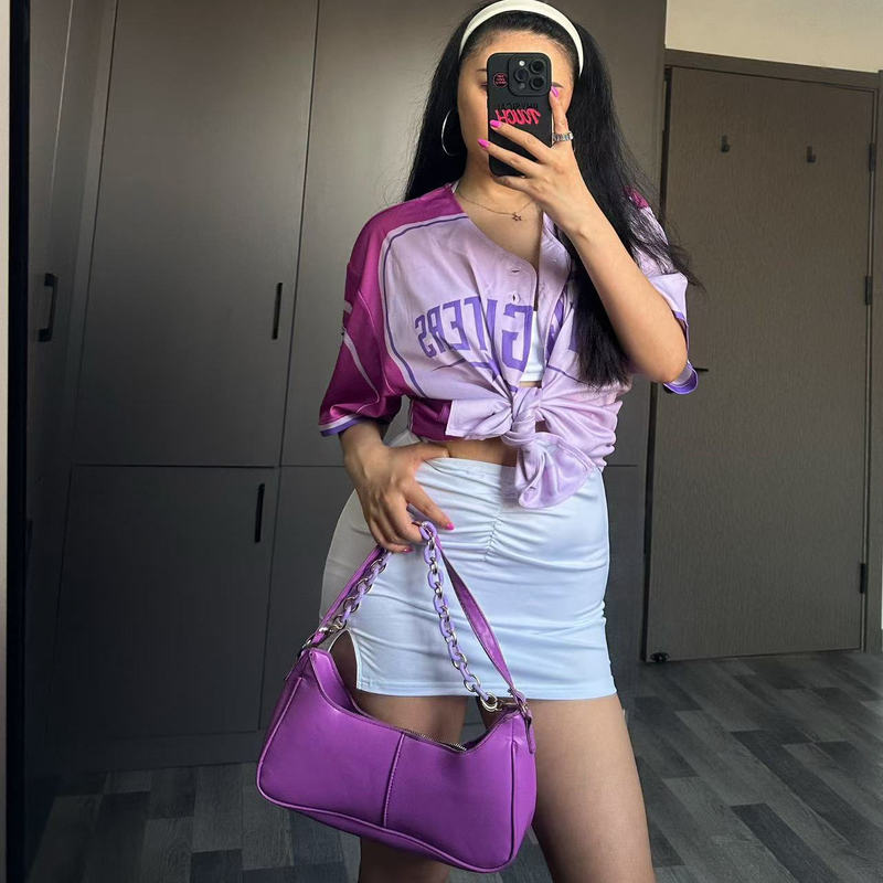 2025 New European and American Style Street Sweet Girl Ice Cream Color Women's Short-Sleeved Cardigan Baseball Jacket T-Shirt 2025 New European and American Style Street Sweet Girl Ice Cream Color Women's Short-Sleeved Cardigan Baseball Jacket T-Shirt