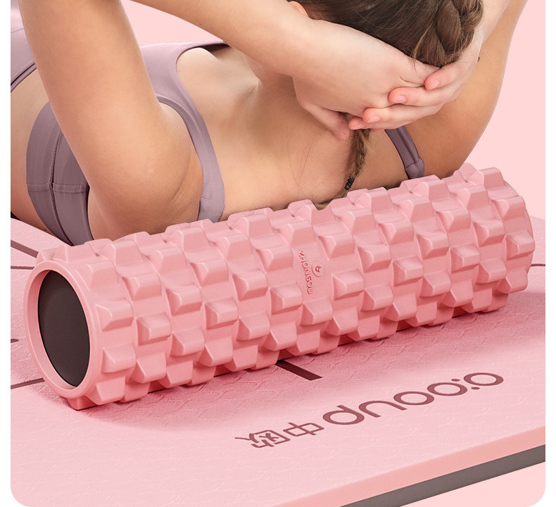 Пена роликовые 专业泡沫轴肌肉放松狼牙eva实心健身按摩泡沫滚筒瑜伽柱硬筋膜轴