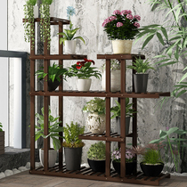 Flower rack Flower pot rack Living room balcony Multi-storey indoor floor-to-ceiling balcony Fleshy green dill storage rack Solid wood flower rack