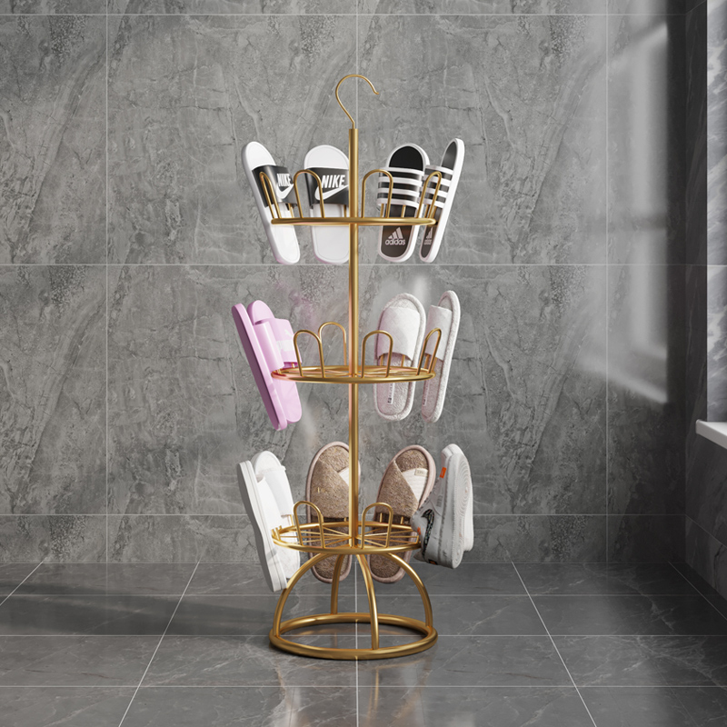 Drying rack outdoor balcony household multi-function simple slippers hanging shoes frame rotates to sun shoes artifacts to receive