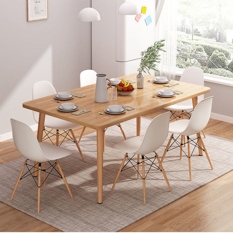 Rental room table meals Home dining table Small family style minimalist modern small table rectangular Easy Nordic dining table