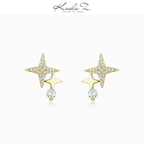 Bright and dazzling stars four-corner star zircon earrings earrings earless ear clip simple daily small and exquisite commuter model