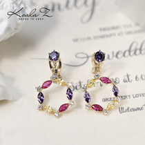 Fairy Crystal Wreath Sweet Temperament Simple Earrings Without Pierced Ear Clips