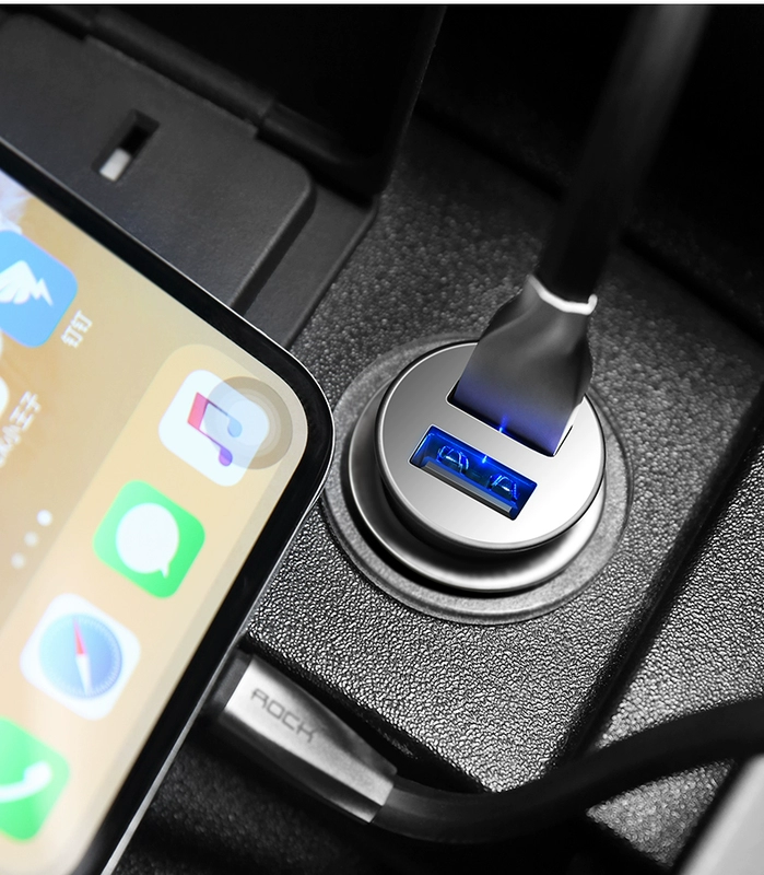 sạc xe điện thoại di động sạc xe hơi USB bật lửa một cho hai xe đầu đa năng 4.8A phí nhanh Mini - Phụ kiện điện thoại trong ô tô