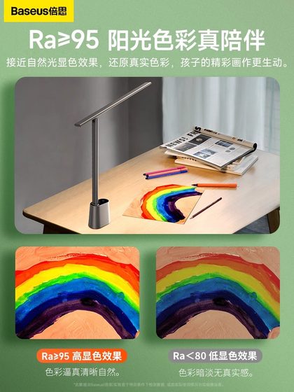 Beisi 스마트 데스크 램프 독서 램프 연구 작업 나이트 라이트 무선 충전식 접이식 휴대용 침실 학생 기숙사