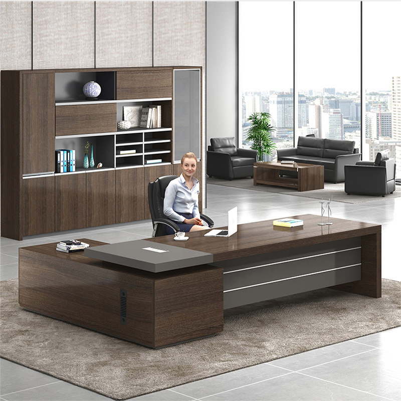 Office Furniture Boss Desk Simple Modern Executive Desk President Desk Atmospheric General Manager Desk and Chair Combination Desk