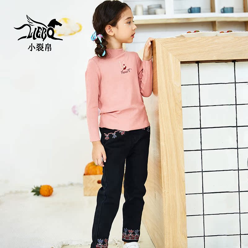 Quần áo trẻ em Rift Mùa thu dài tay áo T-Shirt 2019 mới trẻ em thêu áo thun Girl Lên trên 56.190.168