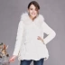 Mùa thu Shui Yiren 2019 Mùa đông Thời trang mới Fox Big Fur Cổ áo Straight Slim Down Jacket Áo khoác nữ F241 - Xuống áo khoác Xuống áo khoác