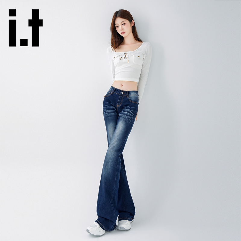 I.T:Chocoolate Retro Low-Waist Slimming Flared Jeans for Women 2026 New Hot Girl Slim Fit Bell-Bottom Pants I.T:Chocoolate Retro Low-Waist Slimming Flared Jeans for Women 2026 New Hot Girl Slim Fit Bell-Bottom Pants