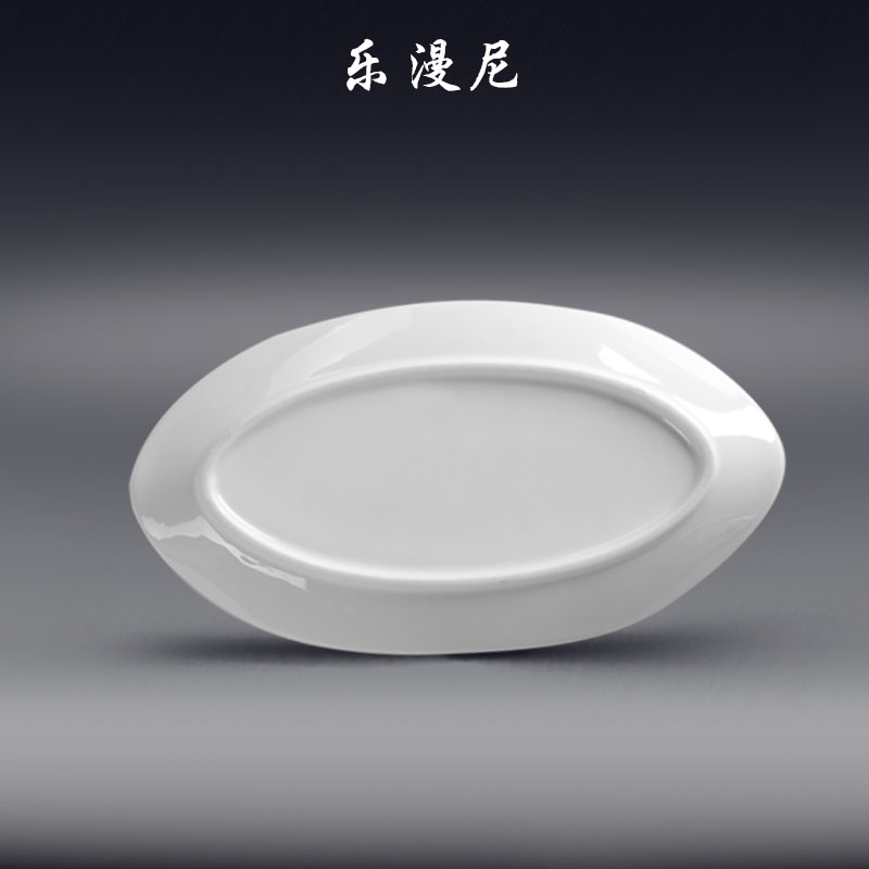 Le diffuse, shallow - olive type plate pure white ceramic cooking dishes cold dish special shaped plates