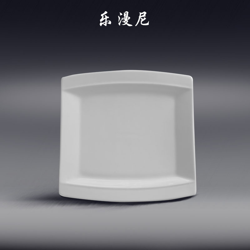 Le diffuse, tetragonal ferry plates - pure white porcelain dish steak western abnormity