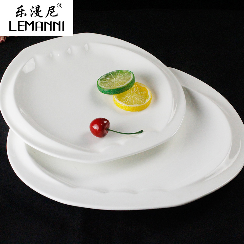 Le diffuse, the lantern tray - hot food cooking plate of cold dish special pure white ceramic tableware plate disc household hotel