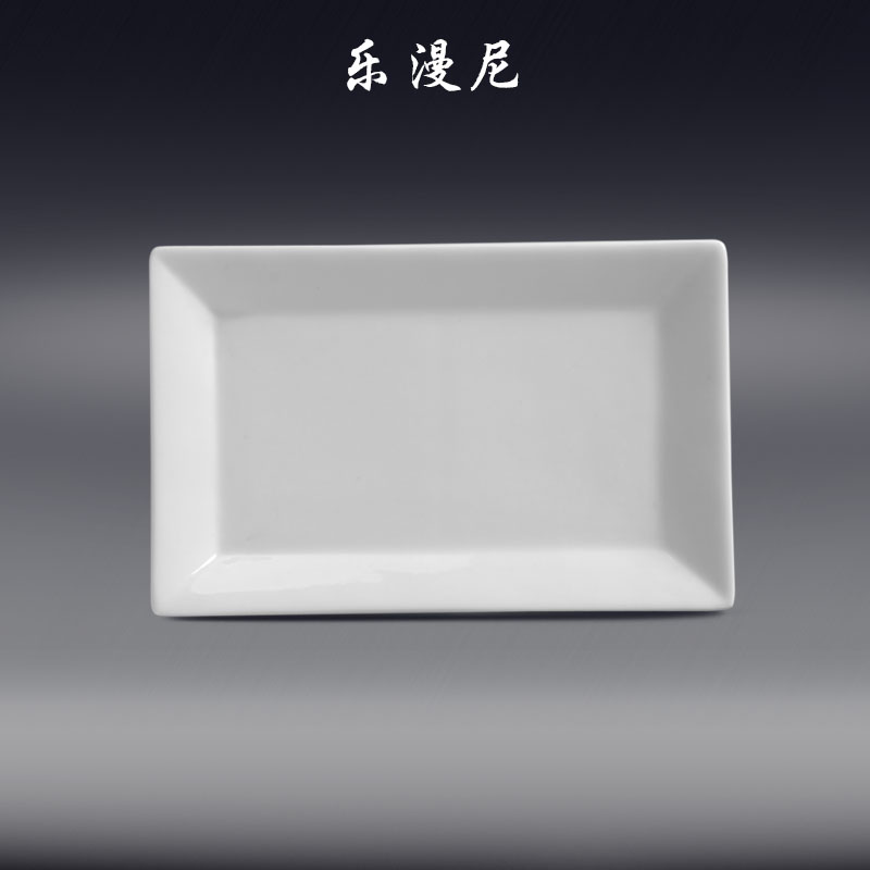 Le diffuse, hypotenuse rectangular plate - pure white hotel ceramic tableware that occupy the home meal hot and cold days cooking rectangular plate