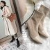 2019 mới mùa xuân và mùa thu giày cao gót ngắn gót nhỏ của phụ nữ gót nhọn mũi nhọn mỏng giày ống đơn giày ống ngắn ống kéo dài giày cao gót thấp gót nude - Kính râm