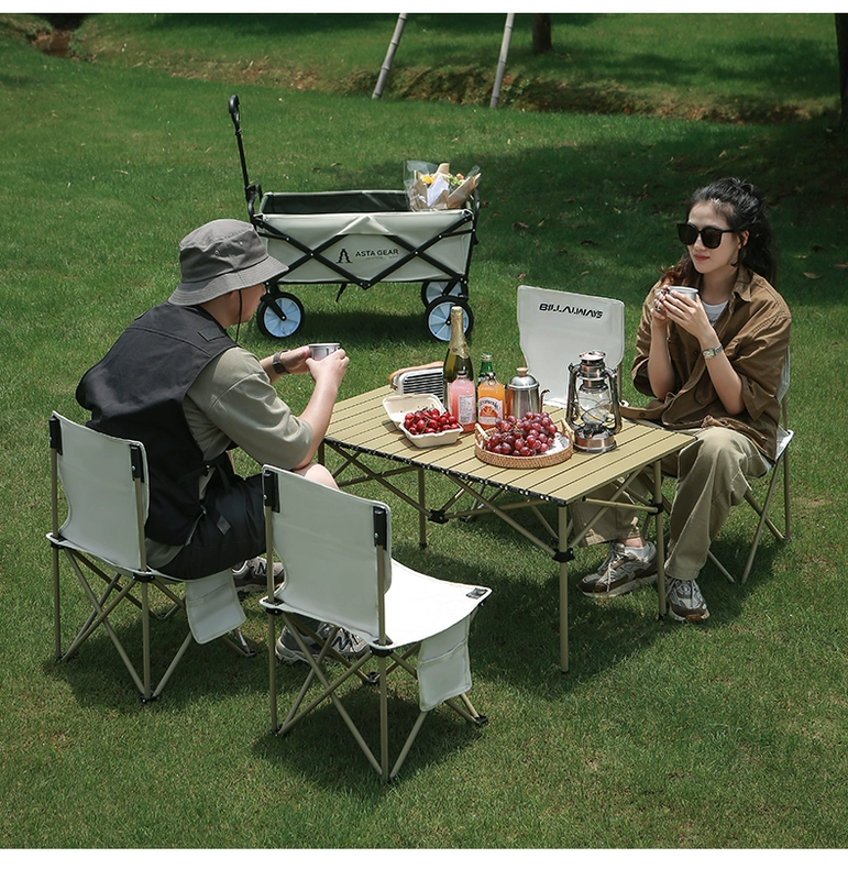 Bộ bàn ghế xếp ngoài trời, bàn cuộn trứng, bàn di động, bàn gấp ngoài trời, bàn picnic, dụng cụ cắm trại và đồ dùng trọn bộ