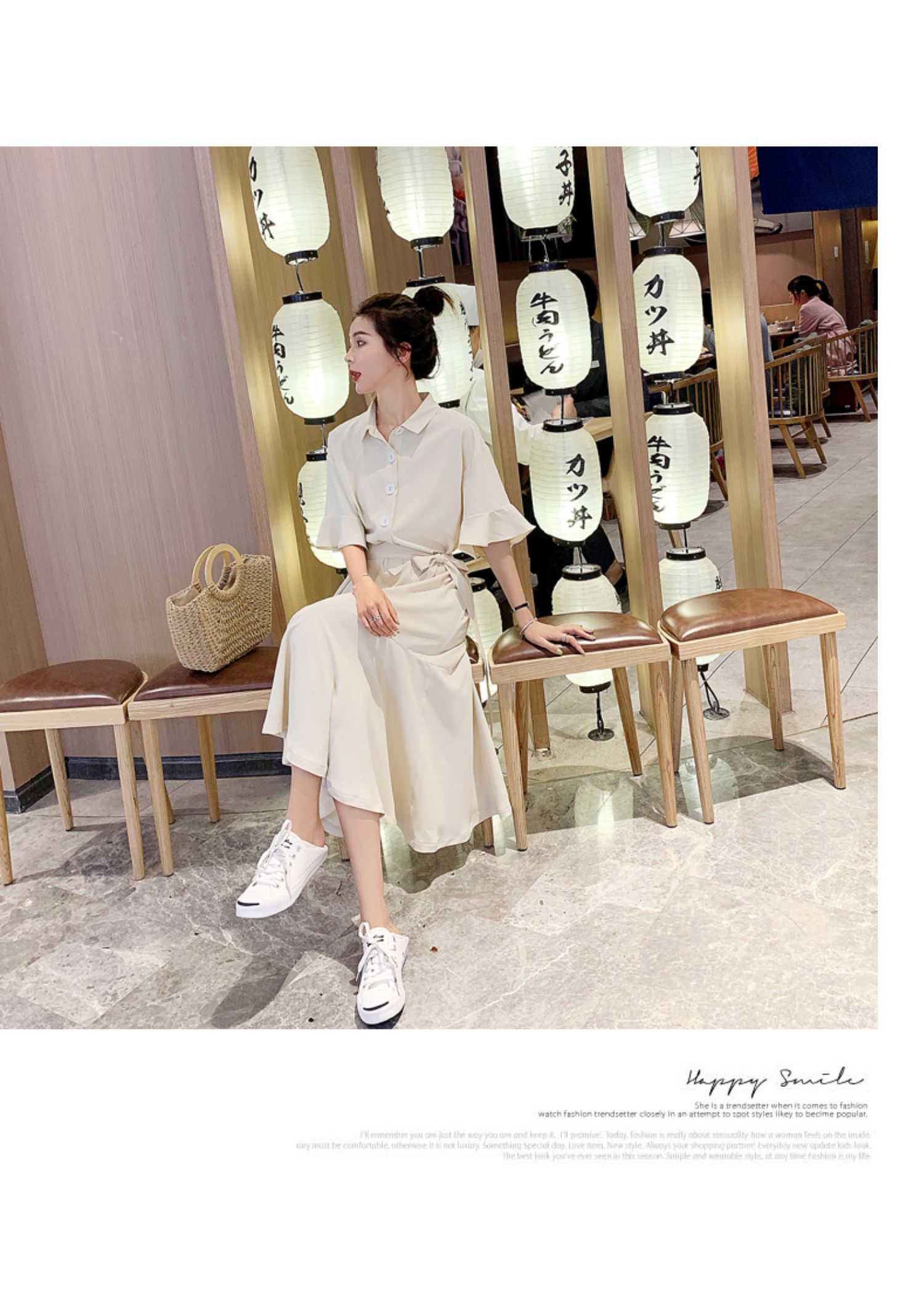 Đầm 2019 mới hè phổ biến của nữ sinh viên retro là áo sơ mi đuôi cá mỏng váy siêu cổ tích - Váy dài váy babydoll dài