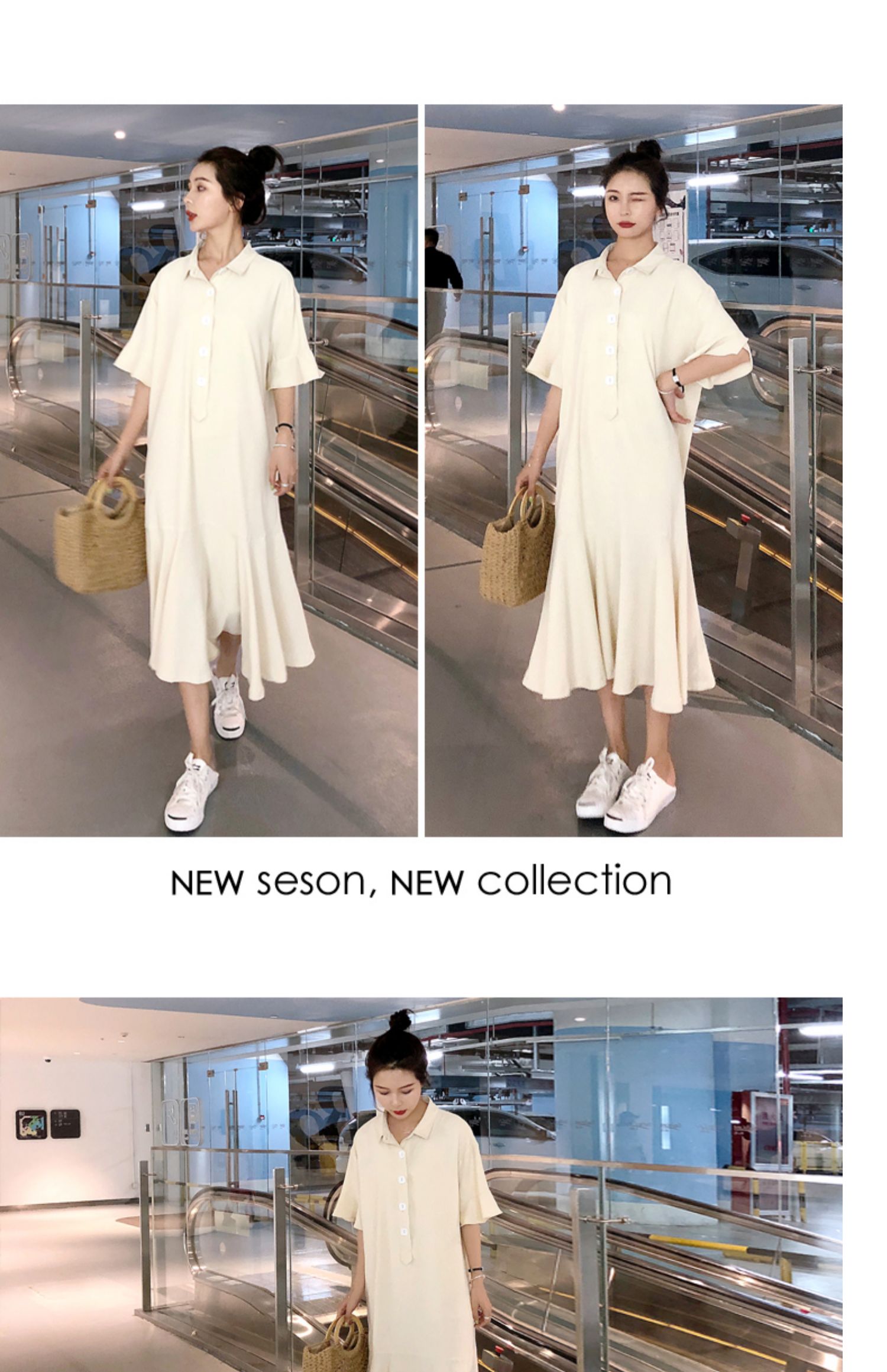 Đầm 2019 mới hè phổ biến của nữ sinh viên retro là áo sơ mi đuôi cá mỏng váy siêu cổ tích - Váy dài váy babydoll dài