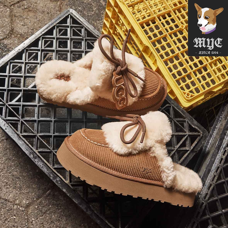 Ugg Disquette Heritage Cookie Thick-Soled Furry Closed-Toe Slip-On Slippers 1180360 Ugg Disquette Heritage Cookie Thick-Soled Furry Closed-Toe Slip-On Slippers 1180360