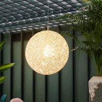 Hemp Ball Pendant Light Macaron Living Room Light Lunar Bedroom Round Ball Tooling Headlamps Planet Folk Juku Red Nordic Lamps