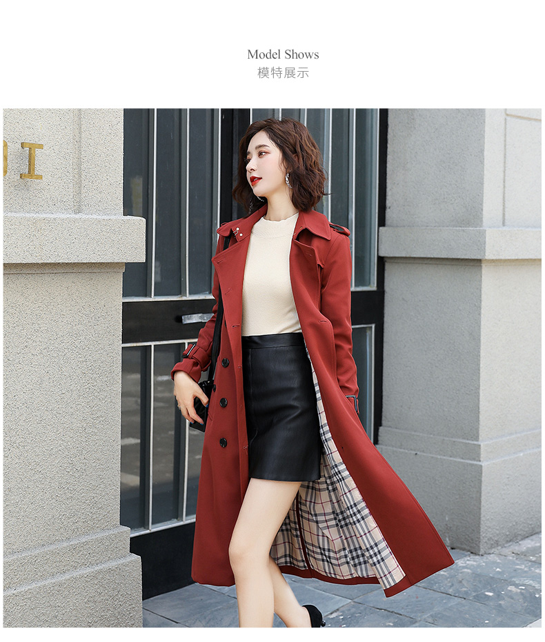 Áo gió nữ Waitmore phần dài phiên bản Hàn Quốc của khí chất tự tu là áo khoác mỏng 2019 mùa thu mới phổ biến quần áo nữ - Trench Coat áo phao dáng dài hàn quốc