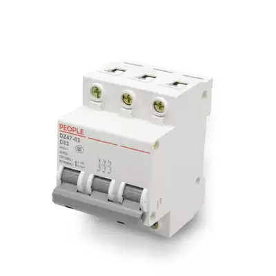 People's electric three-phase air switch 3P household air switch DZ47-63 small circuit breaker protector 32a