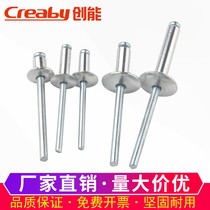 Aluminum pull nail large cap along blind rivet aluminum open type large head pull rivet large flat head pull nail suction nail M4M5