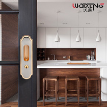 Kitchen left and right sliding door lock with key toilet mobile door hook lock toilet translation indoor wood door invisible door lock