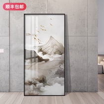 New Chinese style entrance decorative painting Vertical version of the aisle Corridor landscape painting Hanging painting Entry into the home Lucky Nafu line painting