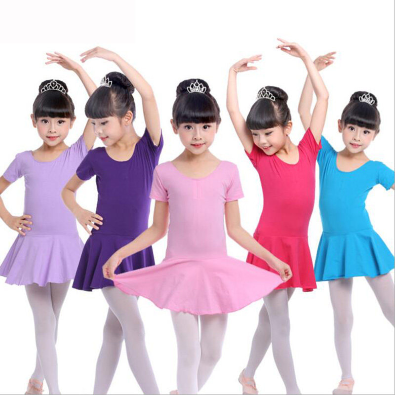 Children's dance clothes summer ballet skirt girls short-sleeved examination practice clothes dance skirt cotton Chinese dance clothing