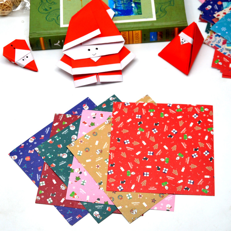 15cm Christmas handmade diy square origami kindergarten thousand paper cranes thick cardboard material stack paper colored paper