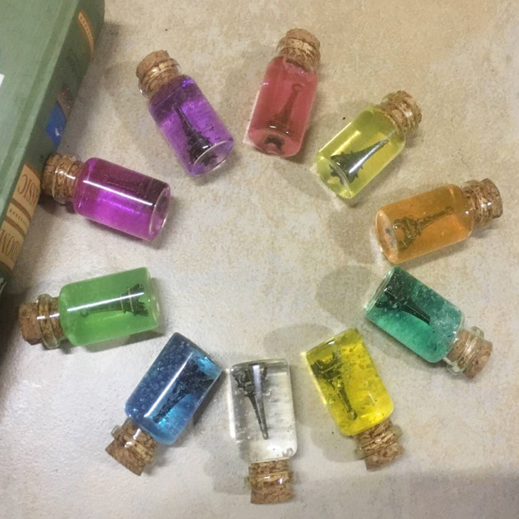Rainbow Bottle Mini to Bottle Diy Material Stars Cloud Bottle Wood Stopper Glass Bottle Marine Baby Iron Tower Drift Bottle