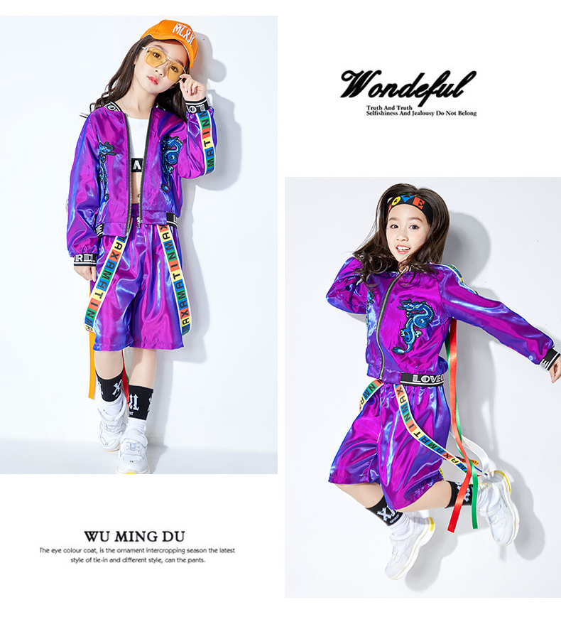 Cô gái mới catwalk thời trang người mẫu thời trang nhảy đường phố cho cô gái hip hop Trang phục ngày tết bộ ông già noel trẻ em