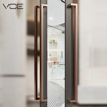 Rose gold stainless steel glass door handle gold solid wood door handle hotel KTV club frame door large handle