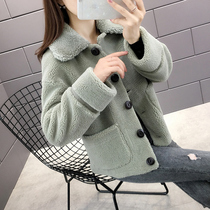 Granular sheep cutting wool stitching autumn 2021 new womens lamb fur one coat loose foreign atmosphere Joker