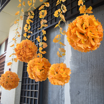 Creative autumn ginkgo leaf decoration pendant ball supermarket shopping mall winter hanging decoration kindergarten playground ceiling corridor