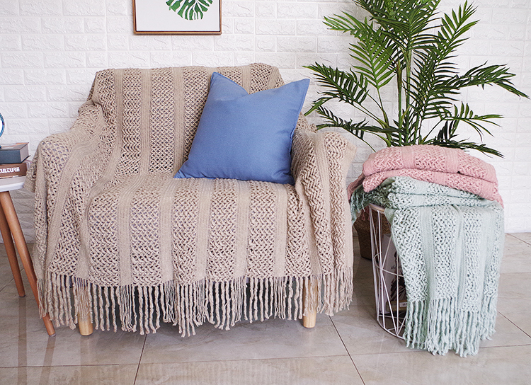 Giữa ins Bắc Âu thảm trang trí mô hình đơn giản cửa sổ cuối giường sofa và giải trí chăn sofa mềm mại che chăn - Ném / Chăn bán chăn lông cừu
