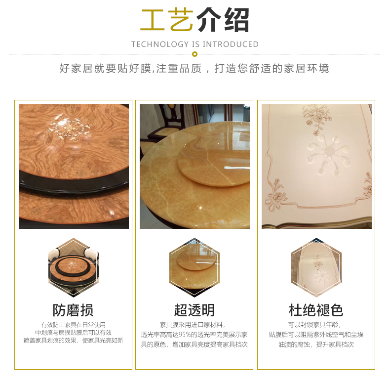Nội thất phim trong suốt bảo vệ phim kính cường lực bàn cà phê gỗ rắn sơn bàn phim đá cẩm thạch TV tủ dán - TV tcl tivi