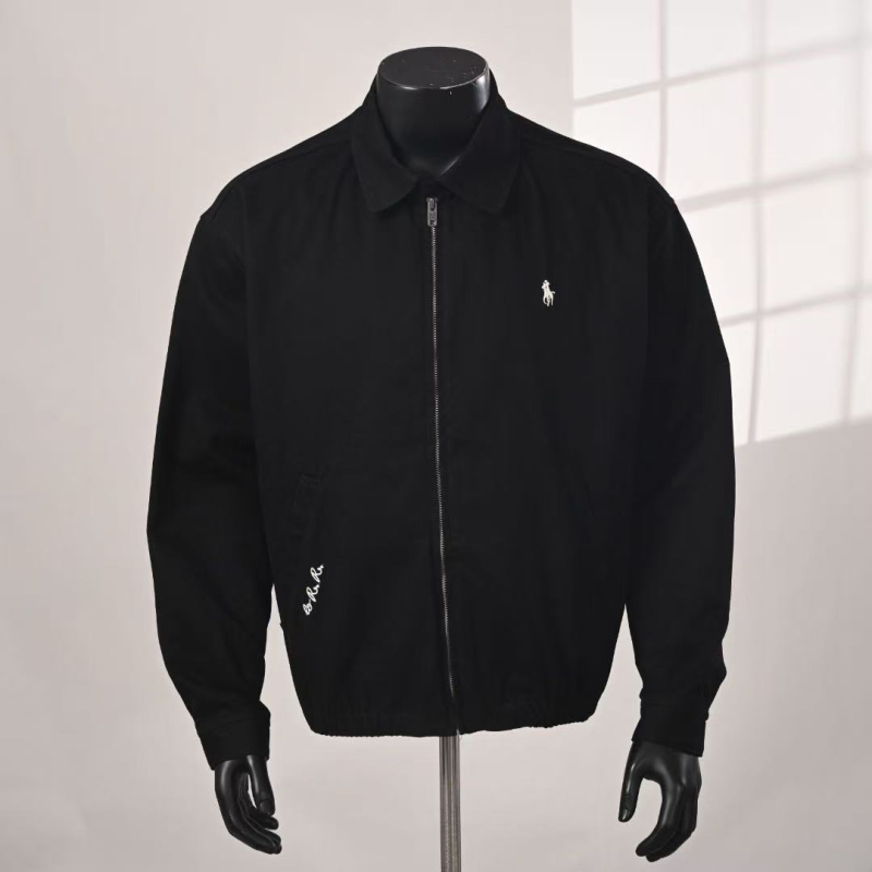 Trendy Version 2026 Autumn/Winter New Style Men's Workwear Jacket with Pony Embroidery, Lettering, Full Zipper, and Loose Fit with a Turn-Down Collar