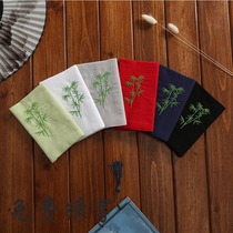 Ancient bamboo handkerchief Ladies embroidered couple handkerchief Mens cotton hemp handkerchief embroidered square towel embroidered word tea towel