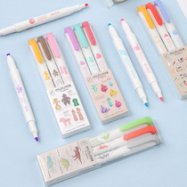 Not stuffy recommended zebrazebra Limited set wkt7 light color highlighter hand account marker fluorescent color pen
