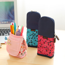 KOKUYO can vertical pen bag female stationery bag student stationery bag cute polka point pencil bag