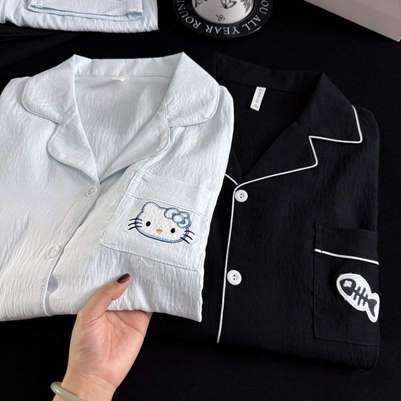 Pure Cotton Pajamas for Women, Spring and Autumn, Cloud Cotton Long-Sleeved Pants Set, Cartoon Cute Couple, Can Be Worn Outside, Home Clothes Pure Cotton Pajamas for Women, Spring and Autumn, Cloud Cotton Long-Sleeved Pants Set, Cartoon Cute Couple, Can Be Worn Outside, Home Clothes