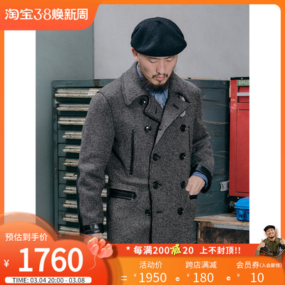 taobao agent Play · PEA Coat 1930s Navy Wool Outdoor Jacket New High -Pika Autumn Winter Warm retro coat