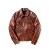 chơi! Áo khoác Safari! Harris Tweed Ami Khaji Vintage Workwear Army Horse Leather Jacket - Quần áo lông thú