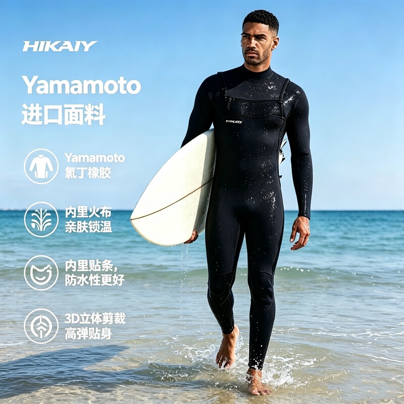 Hikaly Men's One-Piece Surfing Suit 32 Chest Pull Professional Water Surfing Suit Imported from Japan Yamamoto