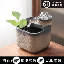 Desktop Small Fountain Small Pendulum Pieces Flowing Water Strokes of water Fountain Water Crystal Ball Modern Minimalist Transfer water Landscape for girls